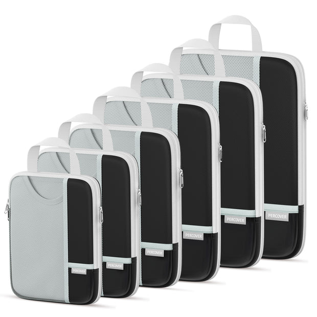 Percover Pro Black Compression Packing Cubes Travel Organizer 6 -Piece Set