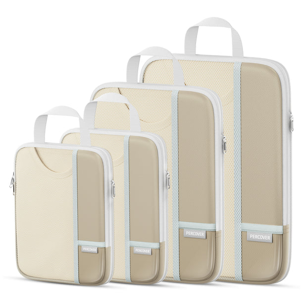 Percover Pro Camel Compression Packing Cubes Travel Organizer 4 Set
