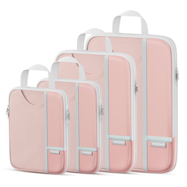Percover Pro Pink Compression Packing Cubes Travel Organizer 4 Set