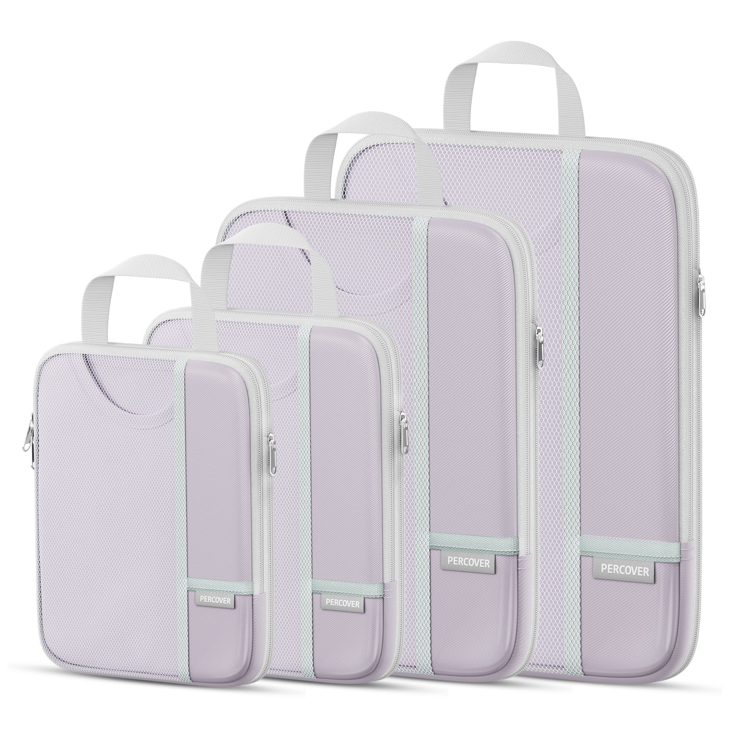 Percover Pro Purple Compression Packing Cubes Travel Organizer Set