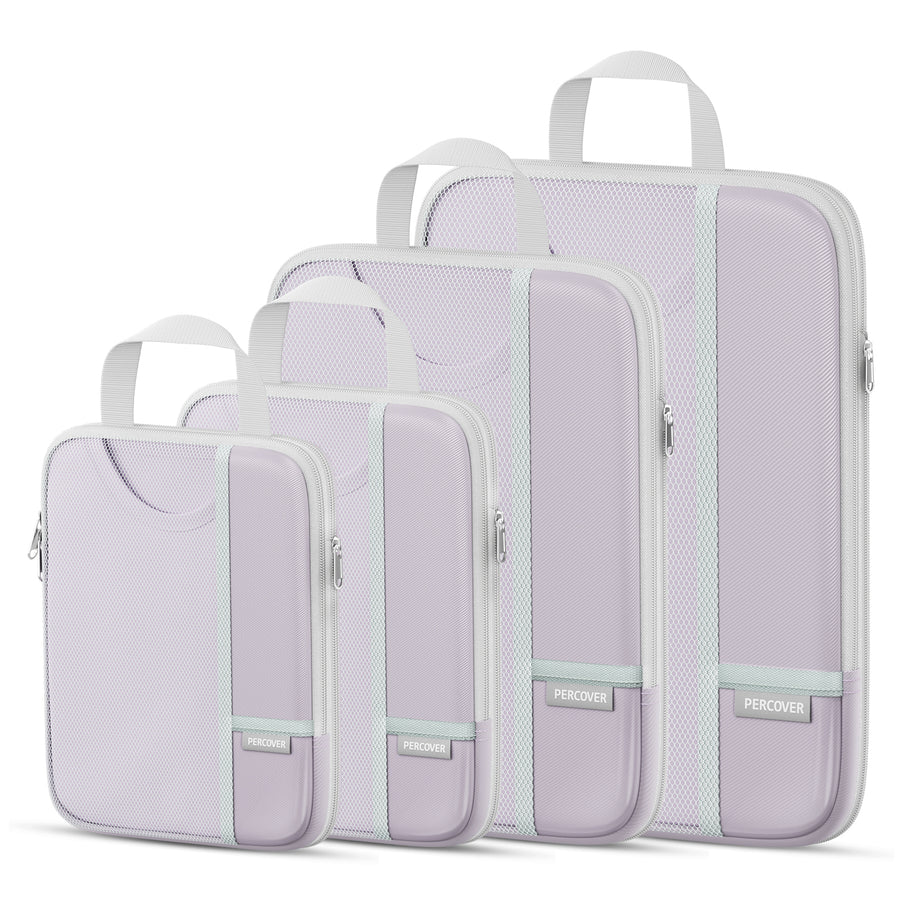 Percover Pro Purple Compression Packing Cubes Travel Organizer Set