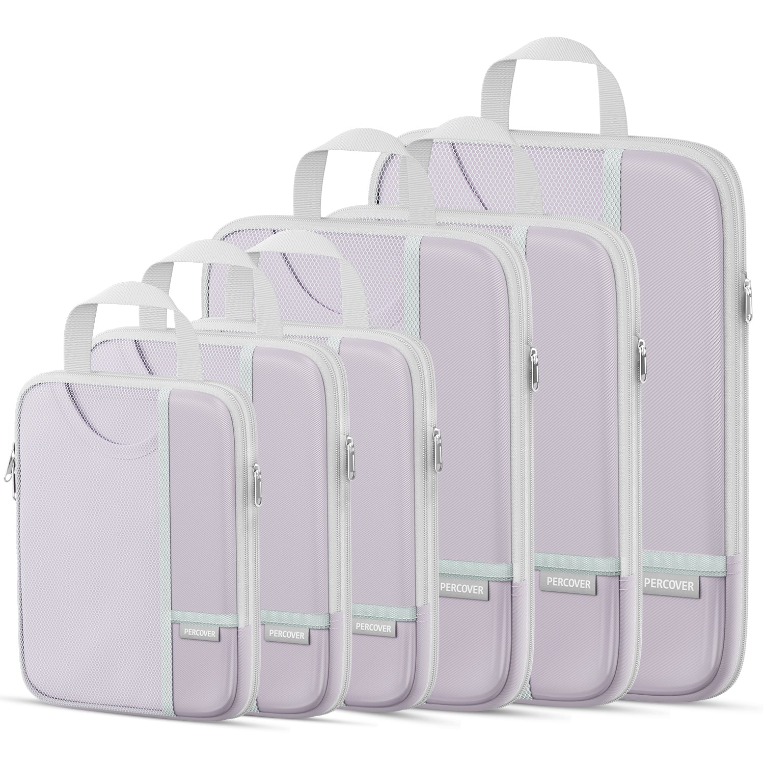 Percover Pro Purple Compression Packing Cubes Travel Organizer 6 Set