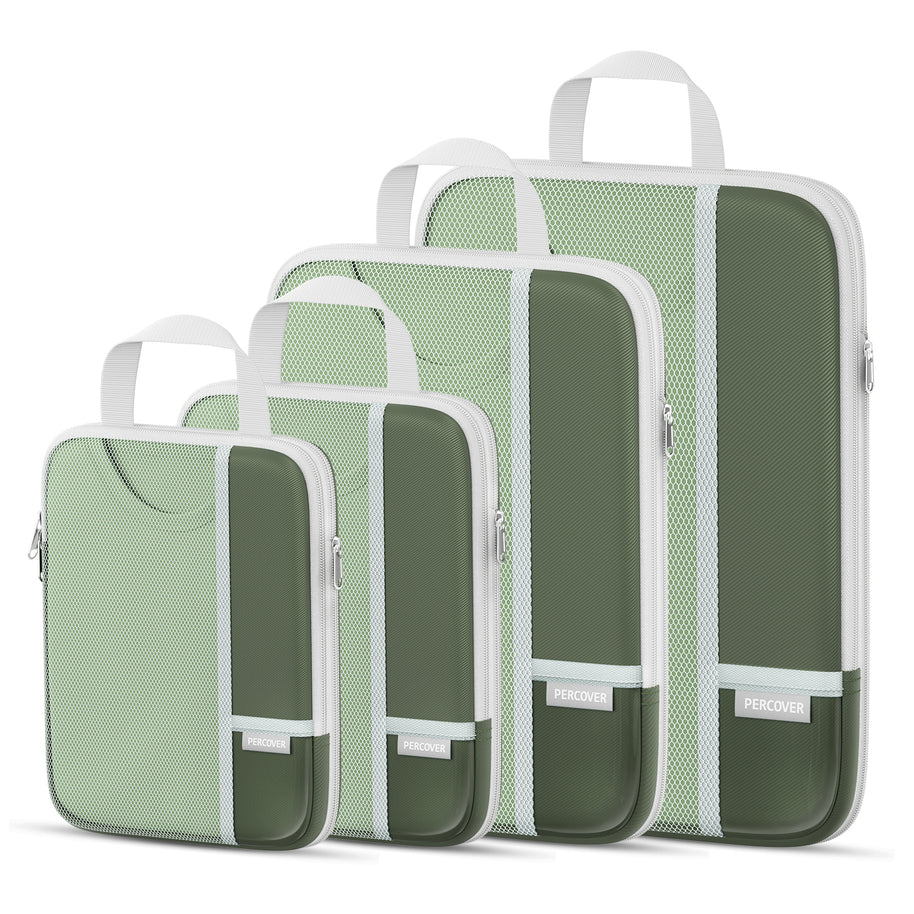 Percover Pro Green Compression Packing Cubes Travel Organizer Set