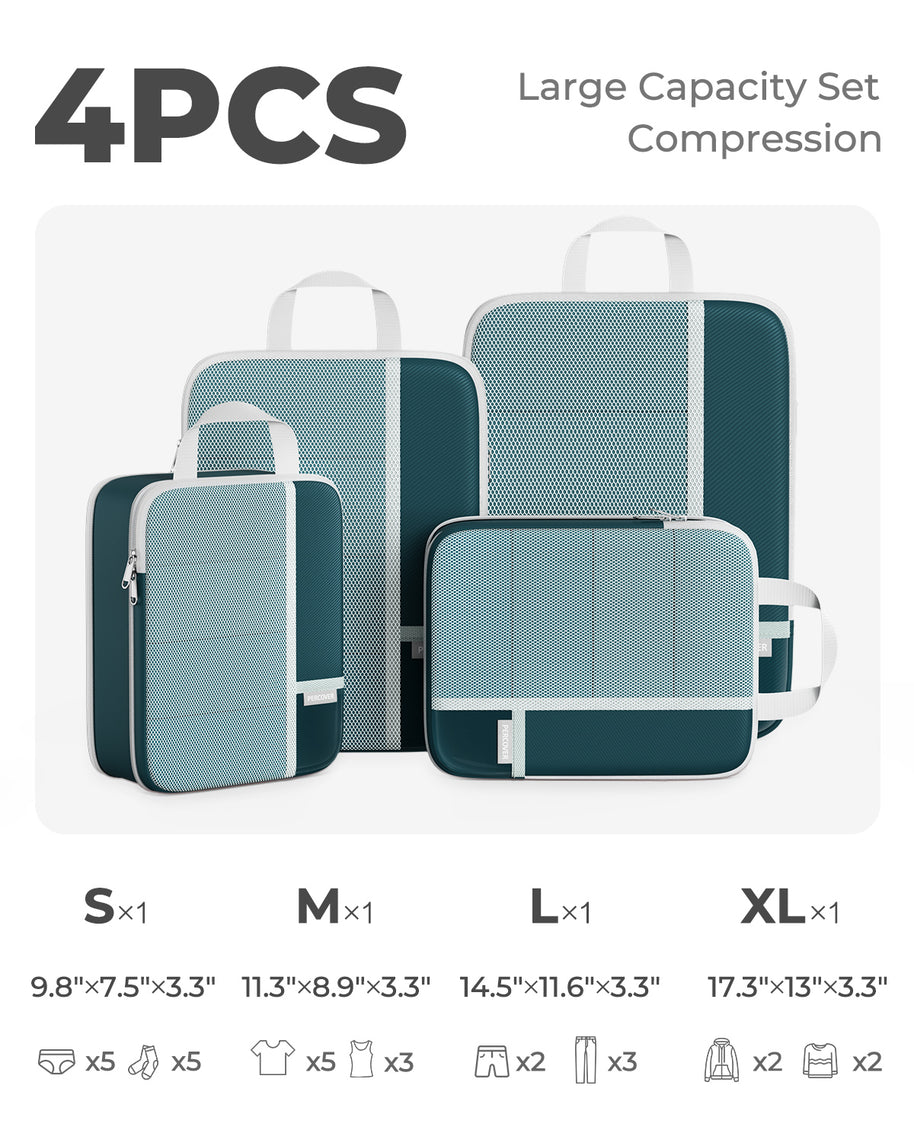 Percover MOVE Compression Packing Cubes Peacock Green
