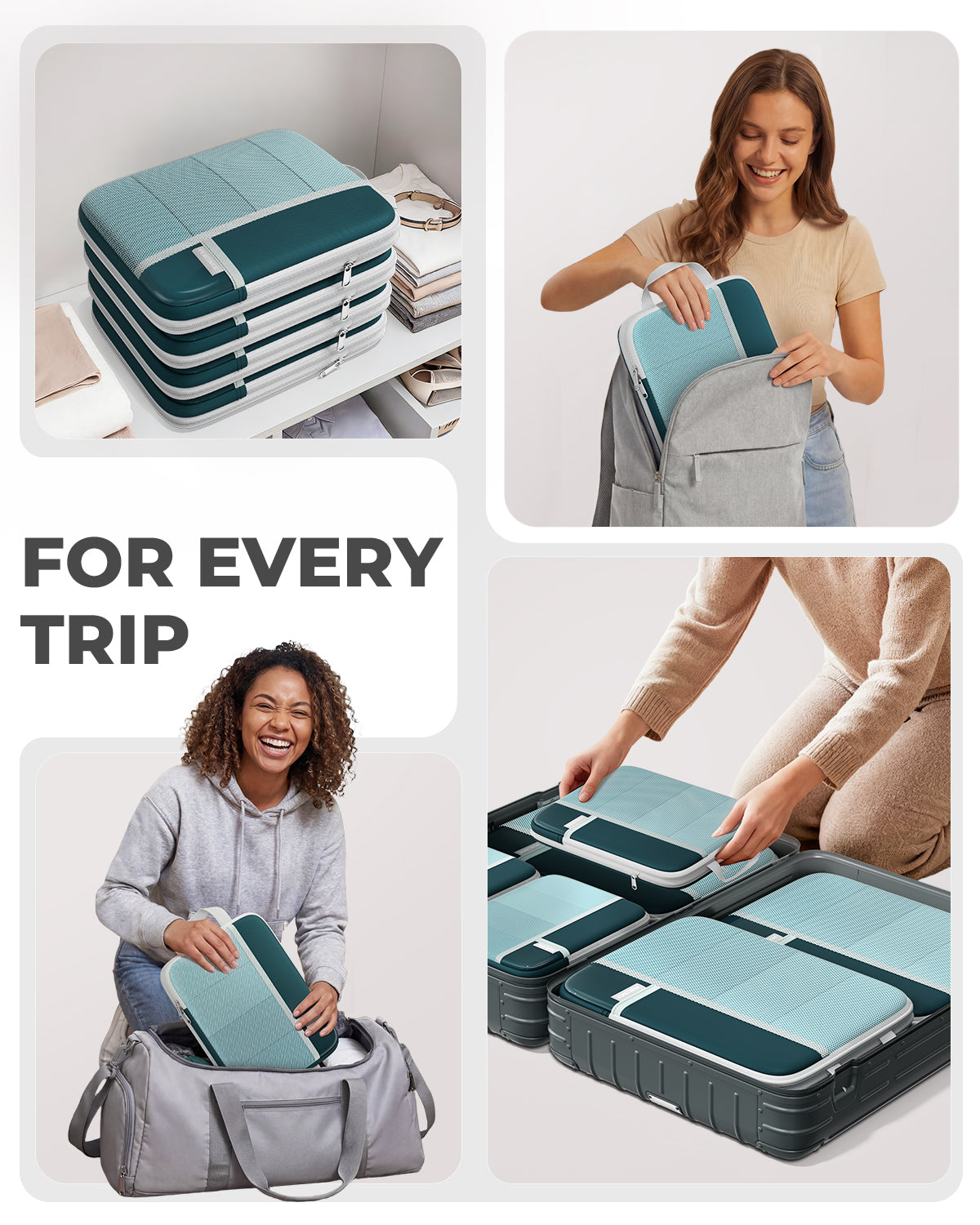 Percover MOVE Compression Packing Cubes Peacock Green