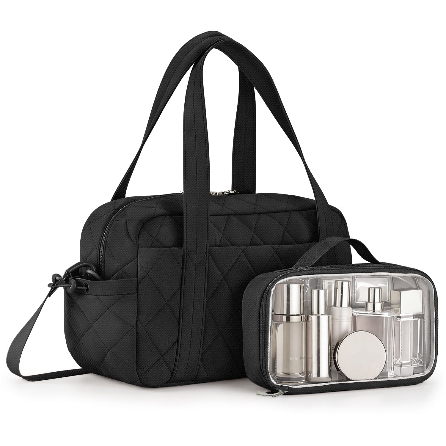 Percover MOVE Classic Quilted Gym Bag Toiletry Pouch Midnight Black