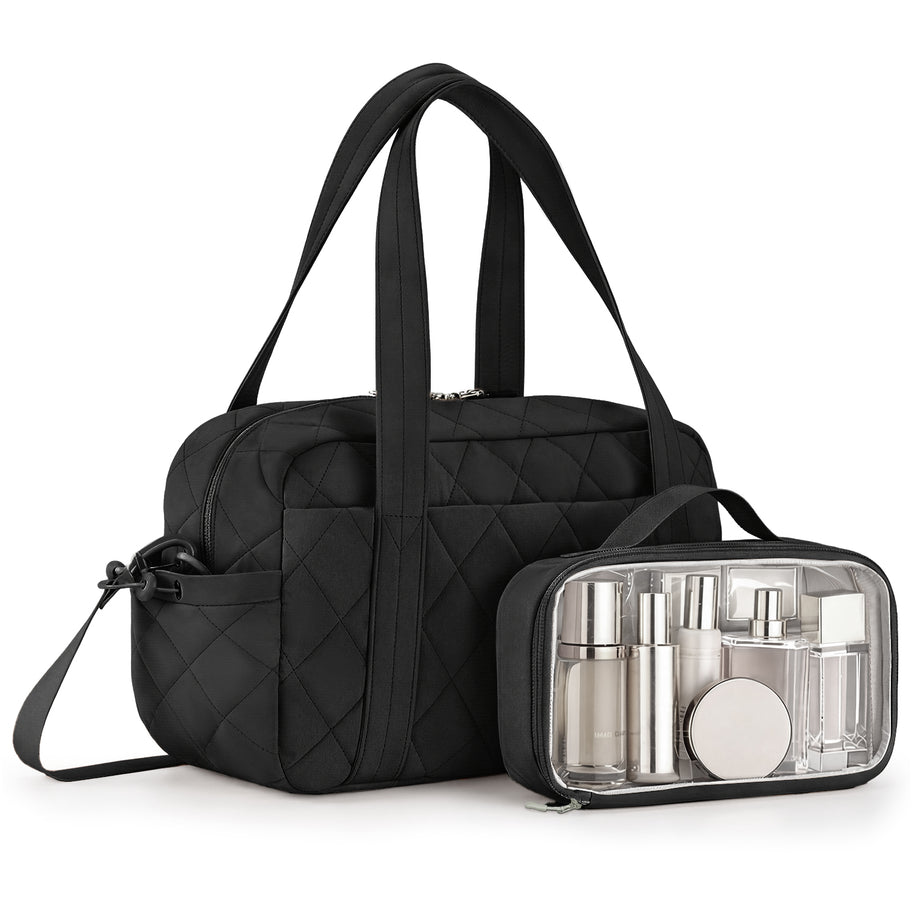 Percover MOVE Classic Quilted Gym Bag Toiletry Pouch Midnight Black