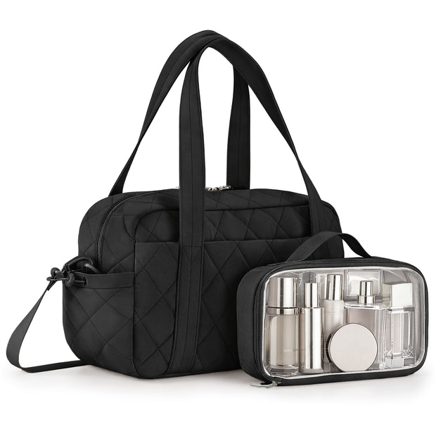 Percover MOVE Classic Quilted Gym Bag Toiletry Pouch Midnight Black