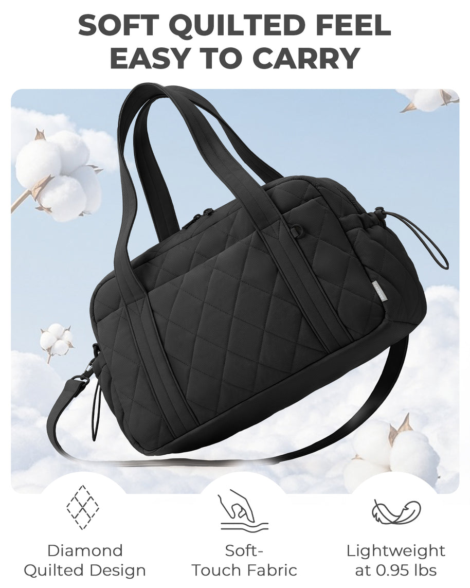 Percover MOVE Classic Quilted Gym Bag Toiletry Pouch Midnight Black