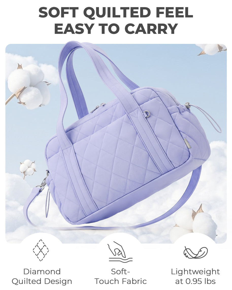 Percover MOVE Classic Quilted Gym Bag Toiletry Pouch Lavender Purple