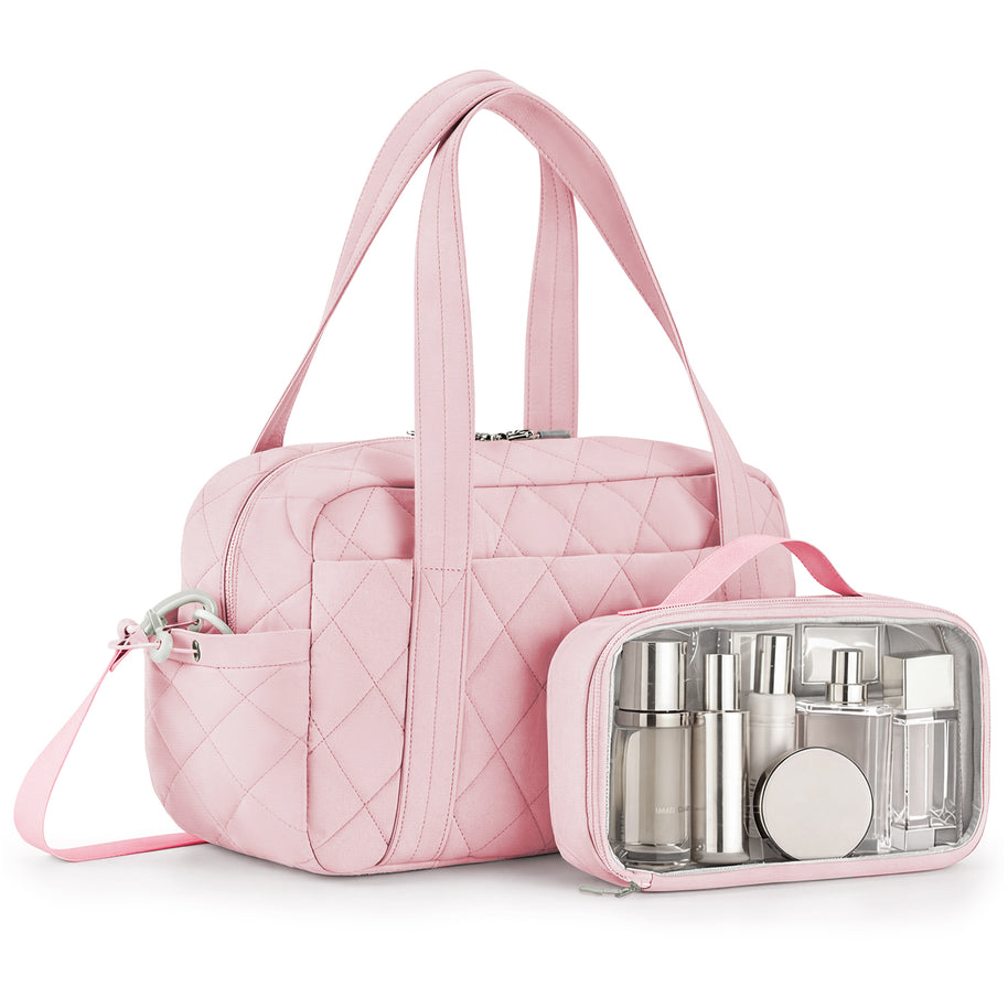 Percover MOVE Classic Quilted Gym Bag Toiletry Pouch Blush Pink