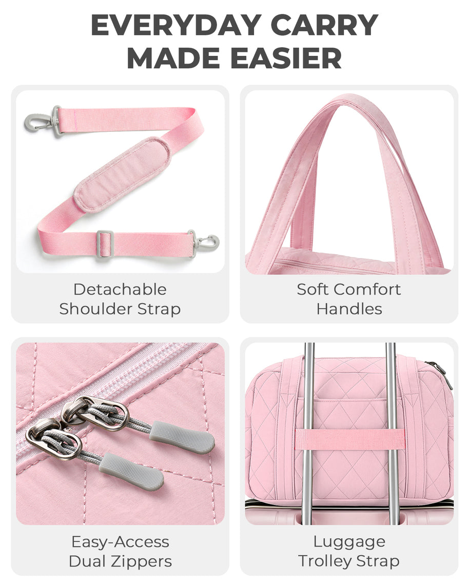 Percover MOVE Classic Quilted Gym Bag Toiletry Pouch Blush Pink