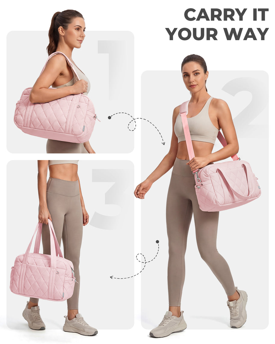 Percover MOVE Classic Quilted Gym Bag Toiletry Pouch Blush Pink
