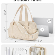 Percover MOVE Classic Quilted Gym Bag Toiletry Pouch Ivory Beige
