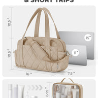 Percover MOVE Classic Quilted Gym Bag Toiletry Pouch Camel Tan