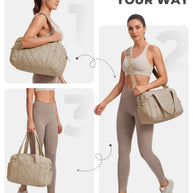 Percover MOVE Classic Quilted Gym Bag Toiletry Pouch Camel Tan