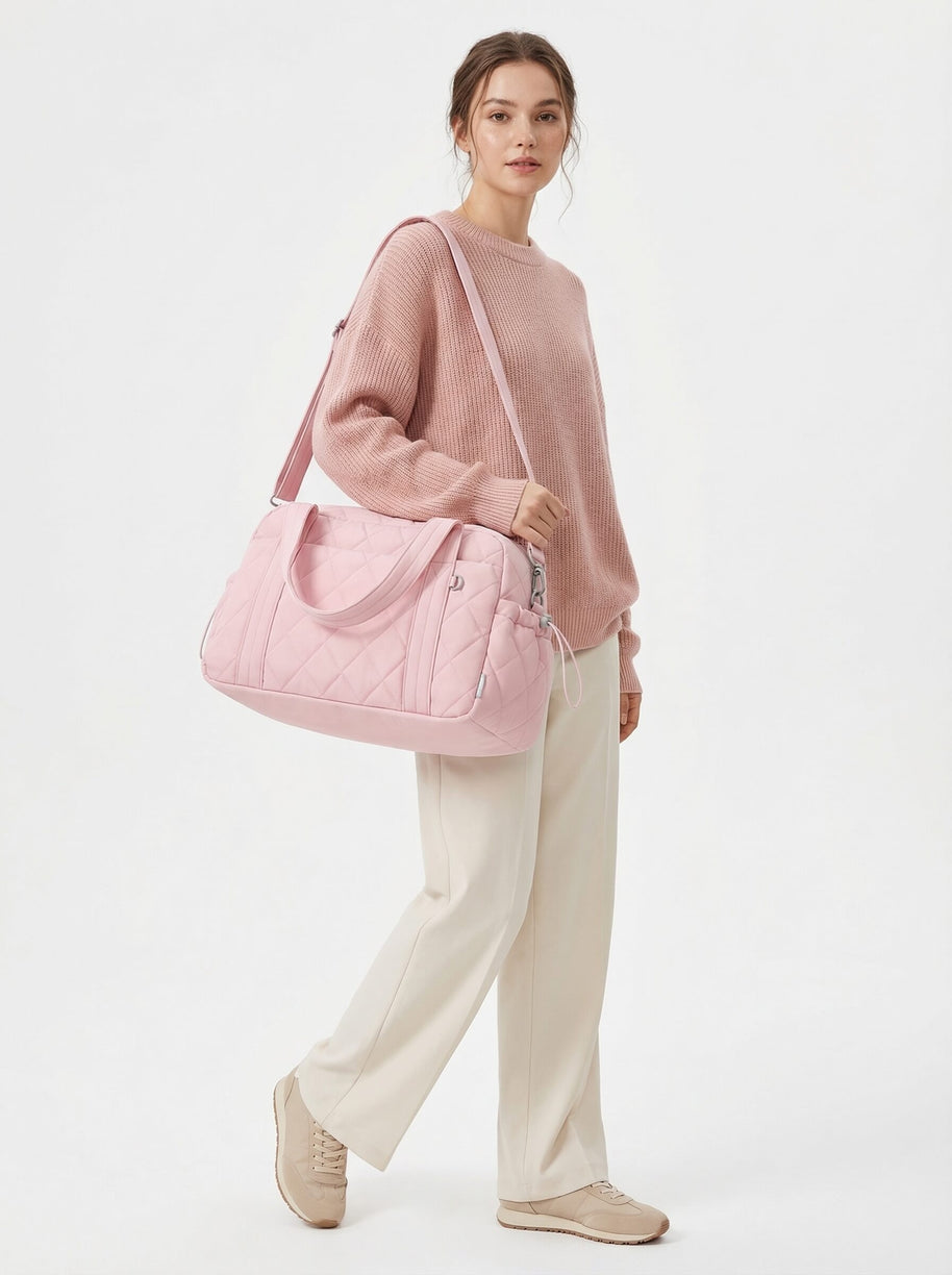Percover MOVE Classic Quilted Gym Bag Toiletry Pouch Blush Pink
